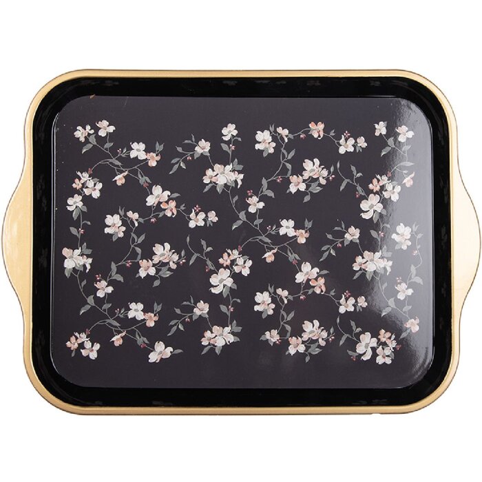 Clayre & Eef tafelblad 38x27x2 cm zwart-wit