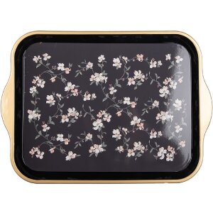 Clayre & Eef tafelblad 38x27x2 cm zwart-wit