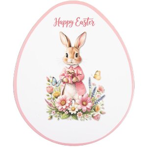 Clayre & Eef platstel 35x29x1 cm wit met roze accent