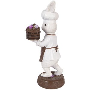 Clayre & Eef kerstdecoratie konijn 15x11x32 cm natuurlijk wit-bruin