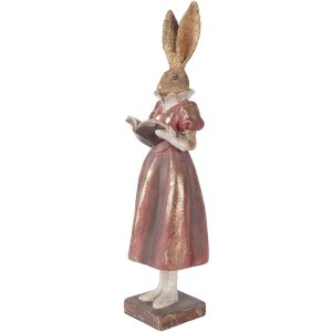 Clayre & Eef kerstdecoratie kanijn goud met rode accenten 13x12x47 cm