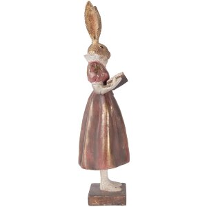 Clayre & Eef kerstdecoratie kanijn goud met rode accenten 13x12x47 cm