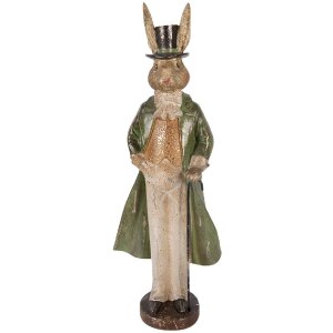 Clayre & Eef Gouden Konijn Kerstdecoratie 17x12x48 cm