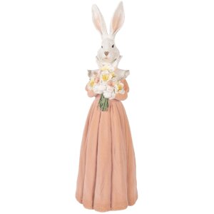 Clayre & Eef Decoratief Kaninje Wit en Roze, 18x16x53 cm