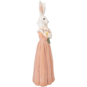 Clayre & Eef Decoratief Kaninje Wit en Roze, 18x16x53 cm