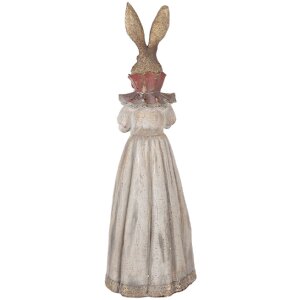 Clayre & Eef kerstdecoratie konijn 18x16x53 cm natuurlijk grijsgrijsbruin