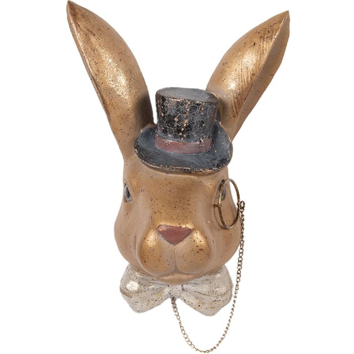 Clayre & Eef Decoratief Kanijn Goud Zwart 17x11x25 cm