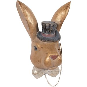 Clayre & Eef Decoratief Kanijn Goud Zwart 17x11x25 cm