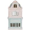 Clayre & Eef kerstdecoratie huis blauw roze 19x15x38 cm
