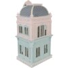 Clayre & Eef kerstdecoratie huis blauw roze 19x15x38 cm