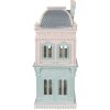 Clayre & Eef kerstdecoratie huis blauw roze 19x15x38 cm