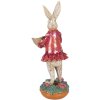 Clayre & Eef decoratief konijn met schaal beige roze 11x14x30 cm