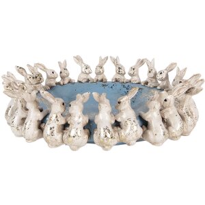 Clayre & Eef decoratieve schaal met konijnen Ø...