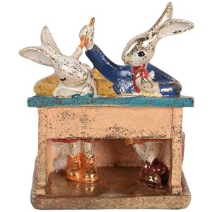 Clayre & Eef decoratief konijntje wit 11x7x11 cm