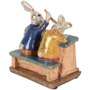 Clayre & Eef decoratief konijntje wit 11x7x11 cm