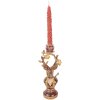 Clayre & Eef Kandelaar Hirsch paars-goud 14x11x31 cm