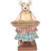 Clayre & Eef Decoratieve Muis met Schaal Beige 17x15x26 cm