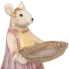 Clayre & Eef Decoratieve Muis met Schaal Beige 17x15x26 cm