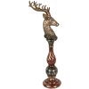 Clayre & Eef Decoratief Hertenbeeld Goud met Rode Accenten 14x17x49 cm