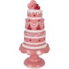 Clayre & Eef decoratieve taart roze-wit Ø 16x33 cm