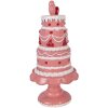 Clayre & Eef decoratieve taart roze-wit Ø 16x33 cm