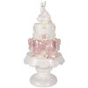 Clayre & Eef Kerstdecoratie Torte wit-roze Ø 15x29 cm