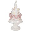 Clayre & Eef Kerstdecoratie Torte wit-roze Ø 15x29 cm