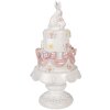 Clayre & Eef Kerstdecoratie Torte wit-roze Ø 15x29 cm