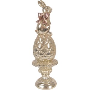 Clayre & Eef Paasdecoratie Konijn op Ei met Goud en...