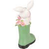 Clayre & Eef Pasendecoratie Konijntje in Groene Laars Wit Groen Roze 13x8x20 cm