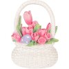 Clayre & Eef Decoratieve Mand Wit met Roze Accenten 14x11x18 cm