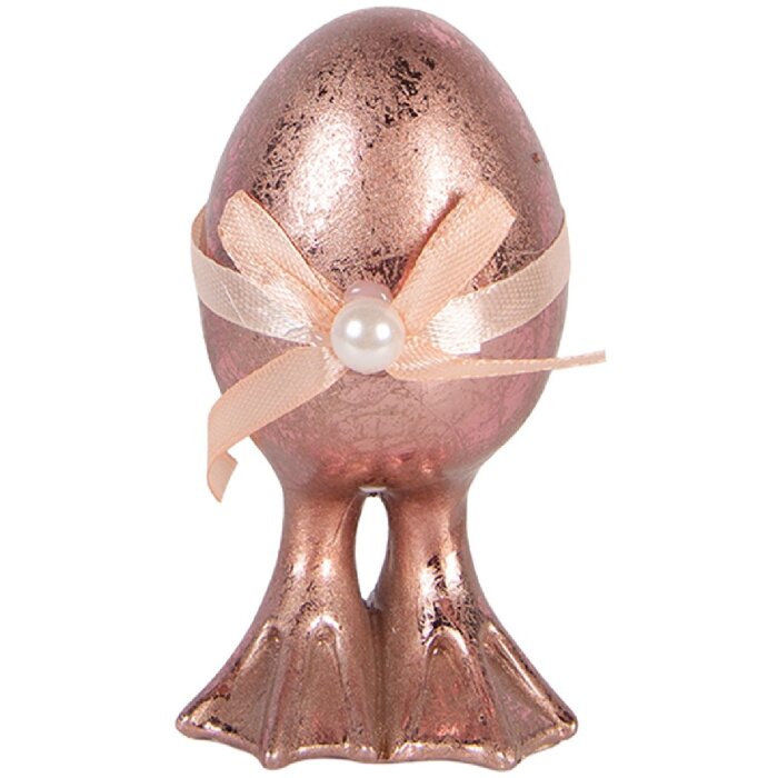 Clayre & Eef Decoratief Ei Roze-Oranje Ø 6x10 cm