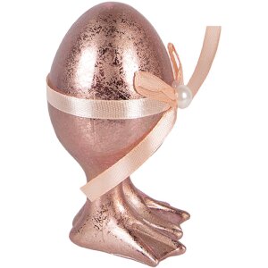 Clayre & Eef Decoratief Ei Roze-Oranje Ø 6x10 cm