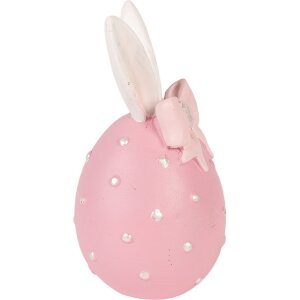 Clayre & Eef decoratief ei zacht roze-wit Ø 6x12 cm