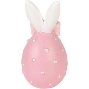 Clayre & Eef decoratief ei zacht roze-wit Ø 6x12 cm