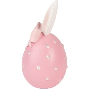 Clayre & Eef decoratief ei zacht roze-wit Ø 6x12 cm