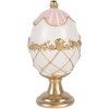 Clayre & Eef Kerstdecoratie Ei, wit met gouden accenten, Ø 8x15 cm