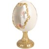 Clayre & Eef Kerstdecoratie Ei met Kaninchen wit-goud 12x11x22 cm