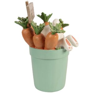 Clayre & Eef decoratief konijn wit-blauw 21x20x28 cm