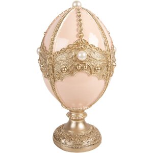 Clayre & Eef Kerstdecoratie Ei zacht roze met...