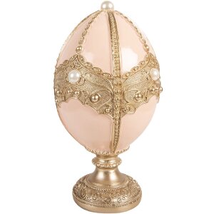 Clayre & Eef Kerstdecoratie Ei zacht roze met...