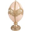 Clayre & Eef Kerstdecoratie Ei zacht roze met goudaccent Ø 15x27 cm