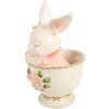 Clayre & Eef Kerstdecoratie Konijn in Tasse Wit Roze 16x13x22 cm