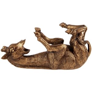 Clayre & Eef Giraffekandelaar goud-brons 33x13x16 cm