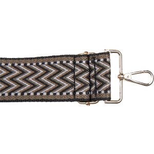 Juleeze schoudertassengordel 5x140 cm zwart-wit