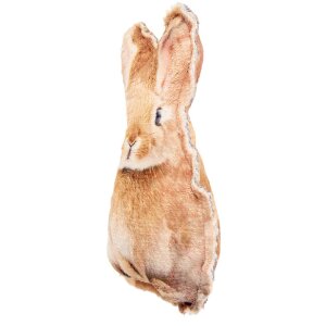 Clayre & Eef konijnenkussen bruin-wit 13x5x22 cm