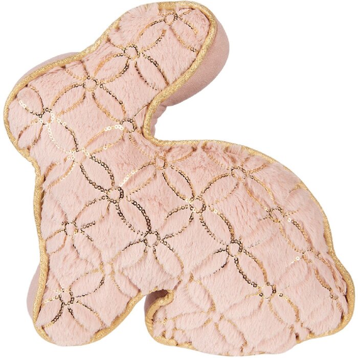 Clayre & Eef Deurstopper Kussen Konijn roze goud 29x10x27 cm