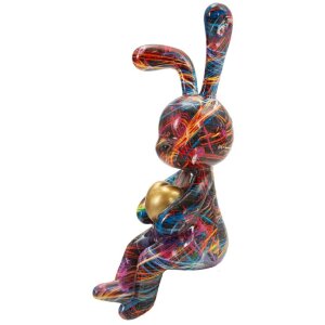 Mauro Ferretti Decoratief Beeld Coniglietto Psyco – Multicolor Hase 23cm
