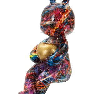 Mauro Ferretti Decoratief Beeld Coniglietto Psyco – Multicolor Hase 23cm