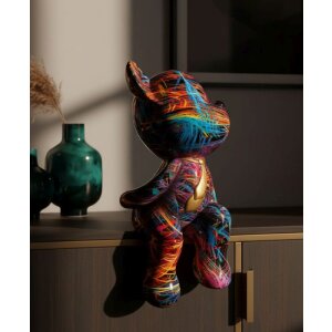 Mauro Ferretti Decoratief Berenbeeld Orsetto Psyco, Multicolor met Goudkleurig Detail, 10,5x12x23,5 cm